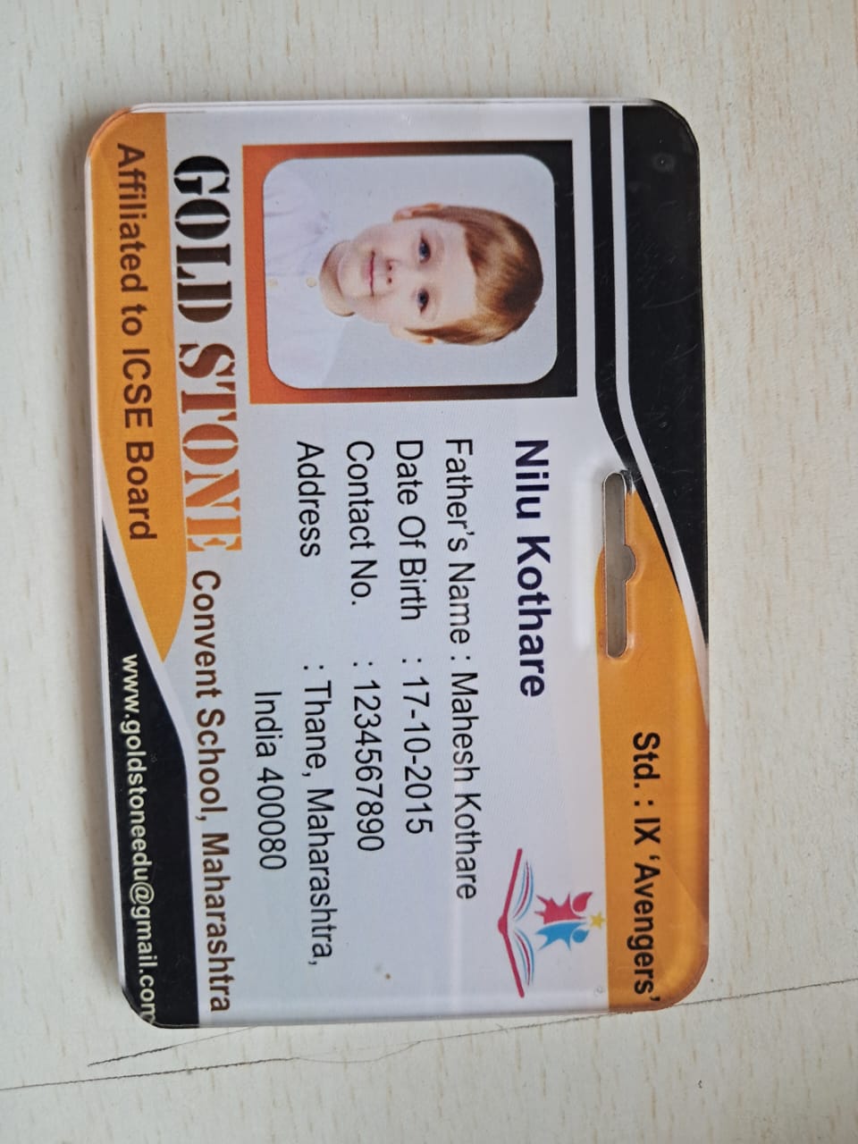 id card Gold Stone