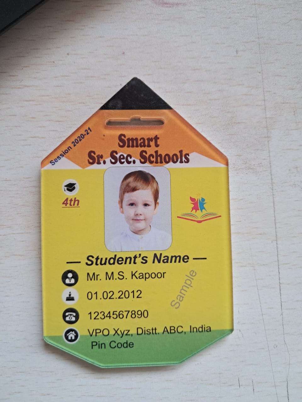 id card in pencil design